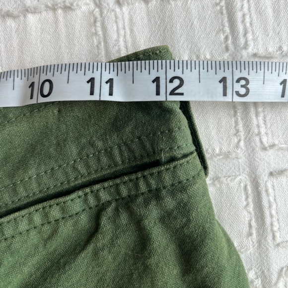 Jesse Kamm Sailor Pants High Rise Wide Leg Button Fly Olive Green Organic Cotton - Picture 8 of 13